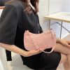 PU Leather Shoulder Bag Portable Solid Color Handbags